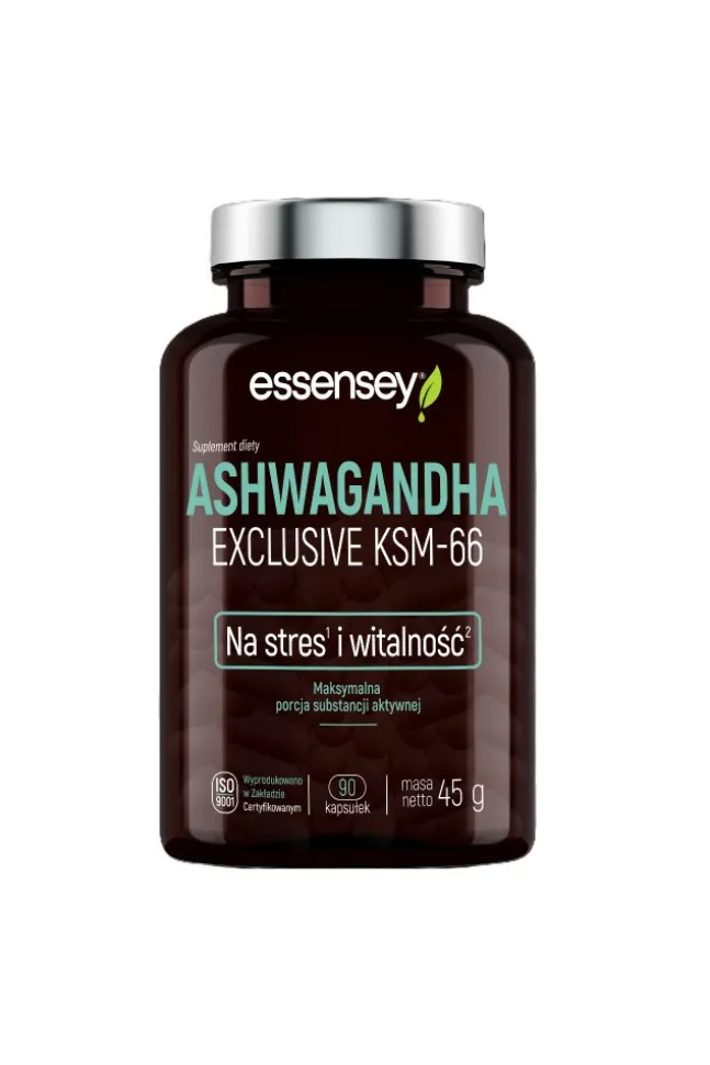 Essensey Ashwagandha Exclusive KSM-66 - ashwagandha 5% witanolidów - 90kaps.
