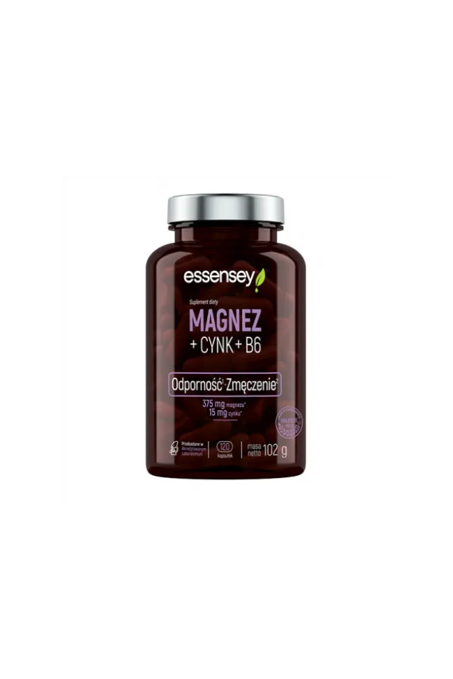 Essensey Magnez + Cynk + B6 Na Zmęczenie i Odporność 120kaps.