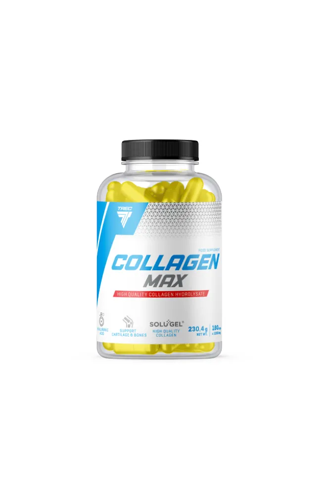 Trec Collagen Max - kolagen Solugel z kwasem hialuronowym - 180kaps.