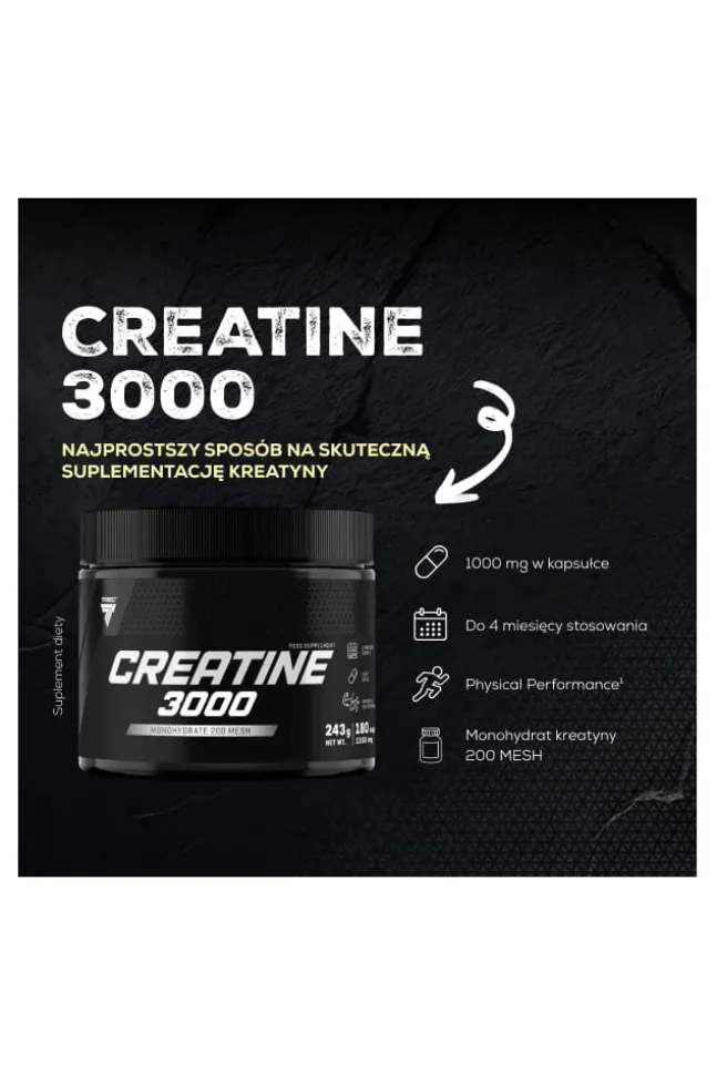 Trec Creatine 3000 - monohydrat kreatyny w kapsułkach 180 kaps.