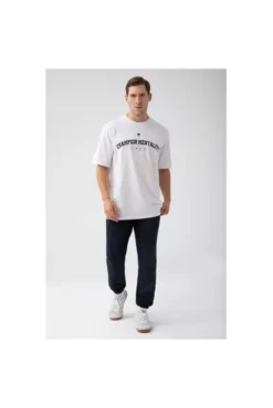 Trec Wear Biały T-shirt męski TW BASIC TSHIRT OVERSIZE 182 M WHITE