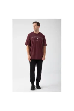 Trec Wear Bordowy T-shirt męski TW BASIC TSHIRT OVERSIZE 182 M BURGUNDY