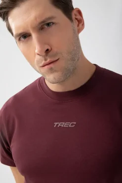 Trec Wear NOWOŚĆ Bordowy T-shirt męski TW BASIC TSHIRT 182 M BURGUNDY
