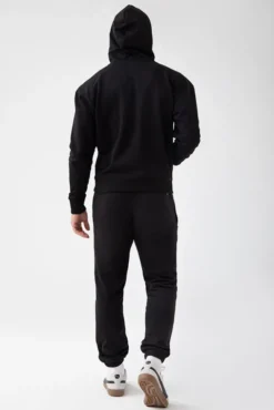 Trec Wear NOWOŚĆ Czarna bluza męska z kapturem TW BASIC HOODIE 185 M BLACK