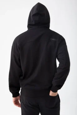 Trec Wear NOWOŚĆ Czarna bluza rozpinana męska TW BASIC HOODIE ZIP 182 M BLACK