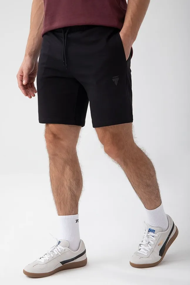 Trec Wear NOWOŚĆ Czarne krótkie spodenki męskie TW BASIC SHORT PANTS 182 M BLACK