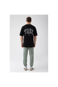 Trec Wear NOWOŚĆ Czarny T-shirt męski TW BASIC TSHIRT OVERSIZE 180 M BLACK