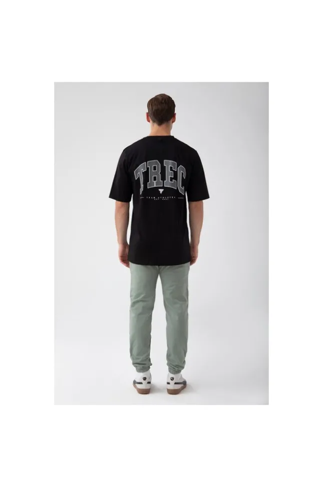 Trec Wear NOWOŚĆ Czarny T-shirt męski TW BASIC TSHIRT OVERSIZE 180 M BLACK