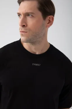 Trec Wear NOWOŚĆ Czarny T-shirt męski TW BASIC TSHIRT OVERSIZE 181 M BLACK