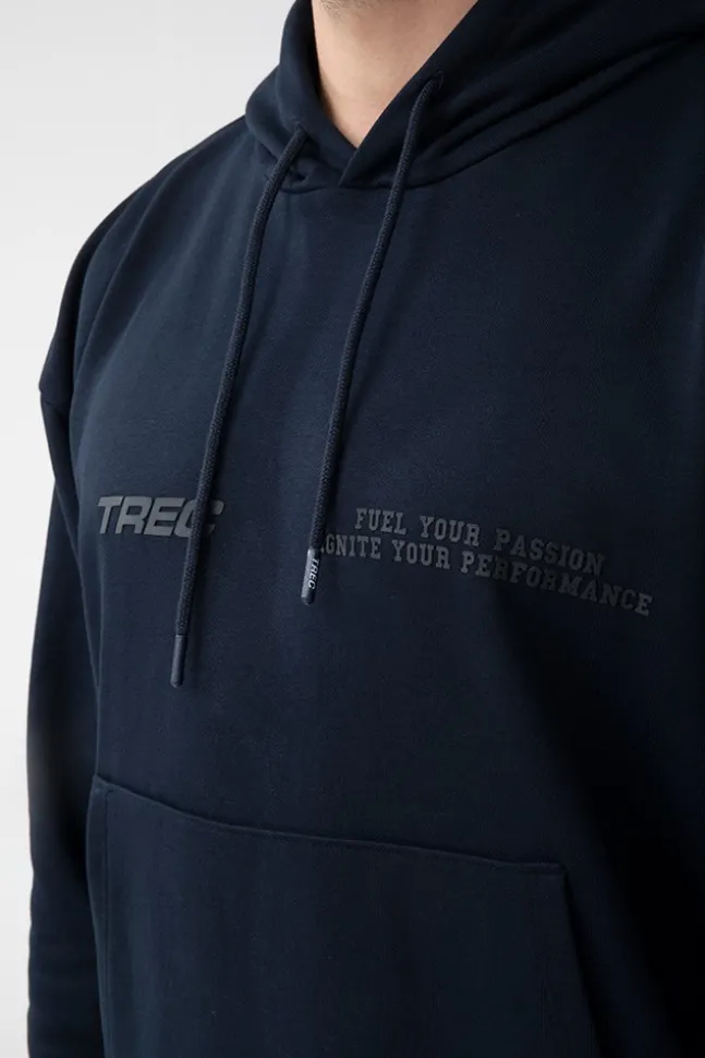 Trec Wear NOWOŚĆ Granatowa bluza męska z kapturem TW BASIC HOODIE 184 M NAVY