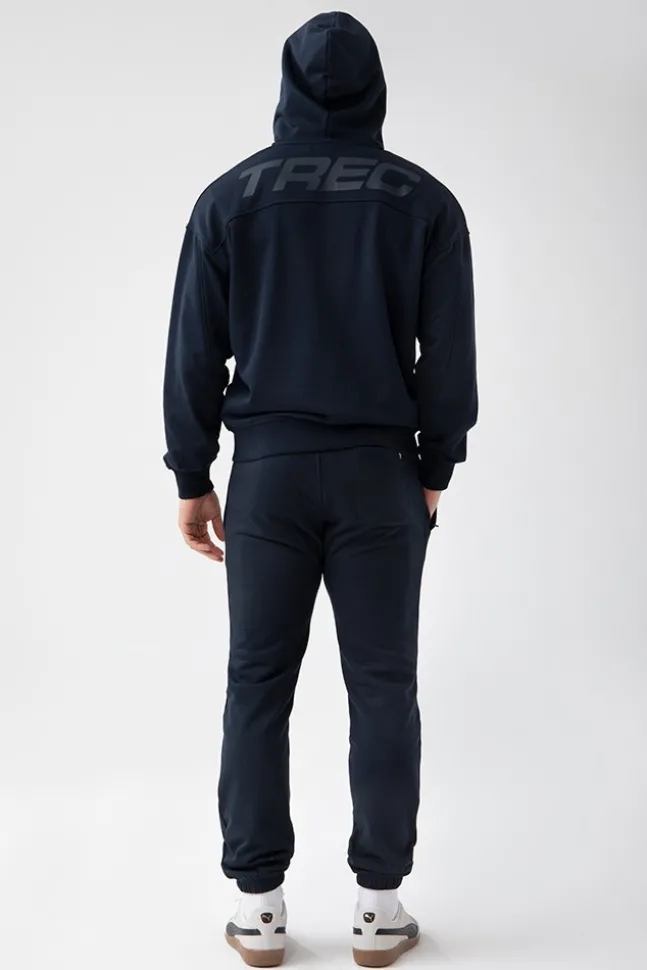 Trec Wear NOWOŚĆ Granatowa bluza rozpinana męska TW BASIC HOODIE ZIP 181 M NAVY