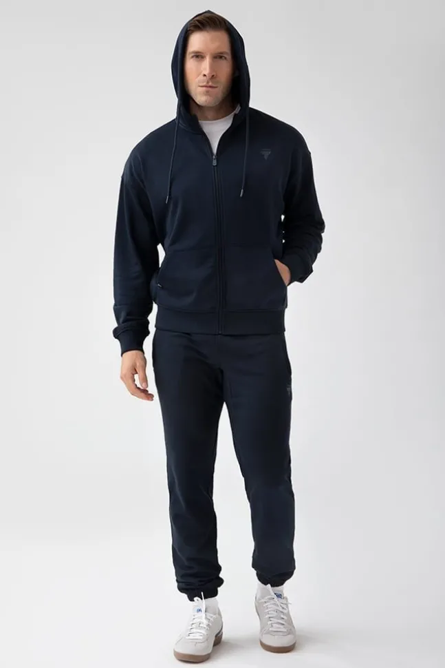 Trec Wear NOWOŚĆ Granatowa bluza rozpinana męska TW BASIC HOODIE ZIP 181 M NAVY