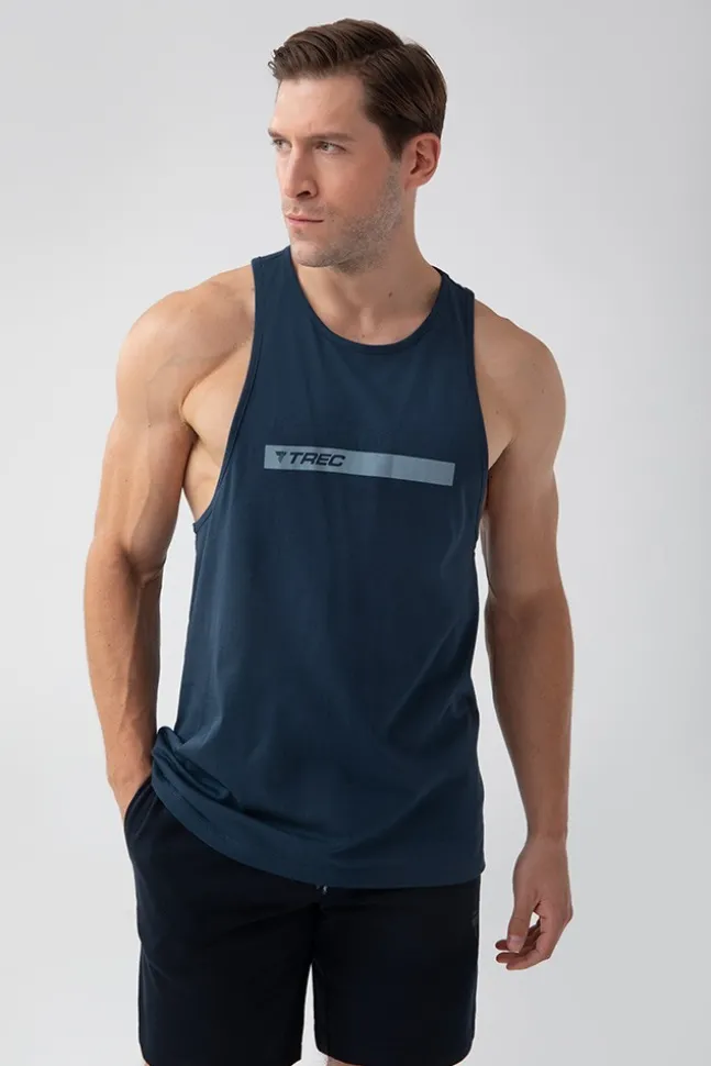 Trec Wear NOWOŚĆ Granatowy tank top męski TW BASIC TANK TOP 181 M NAVY