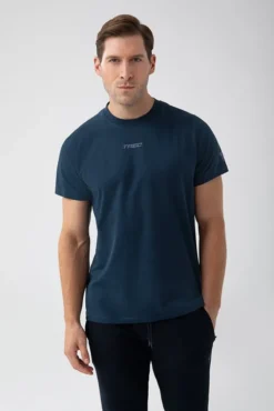 Trec Wear NOWOŚĆ Granatowy T-shirt męski TW BASIC TSHIRT 182 M NAVY