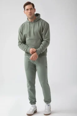 Trec Wear NOWOŚĆ Zielona bluza męska z kapturem TW BASIC HOODIE 183 M GREEN