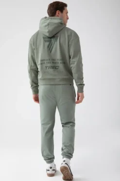 Trec Wear NOWOŚĆ Zielona bluza męska z kapturem TW BASIC HOODIE 183 M GREEN