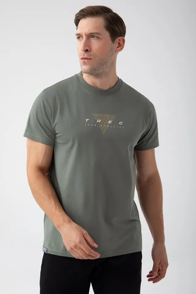 Trec Wear NOWOŚĆ Zielony T-shirt męski TW BASIC TSHIRT 180 M GREEN